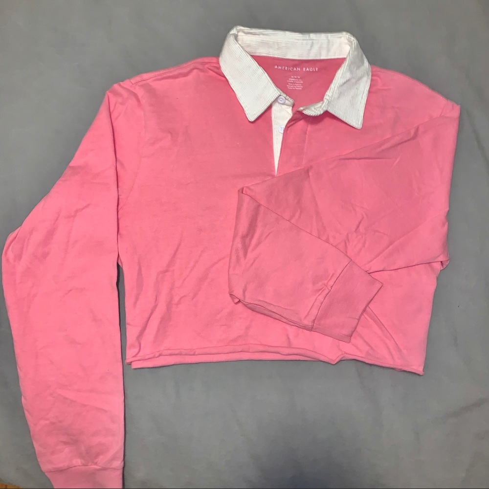 American Eagle cropped polo